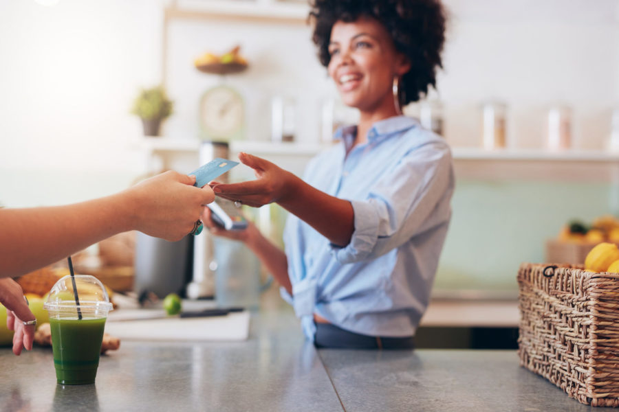 business owner accepting credit card payments