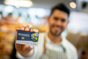 Rewards card as part of merchant service for a Georgia business