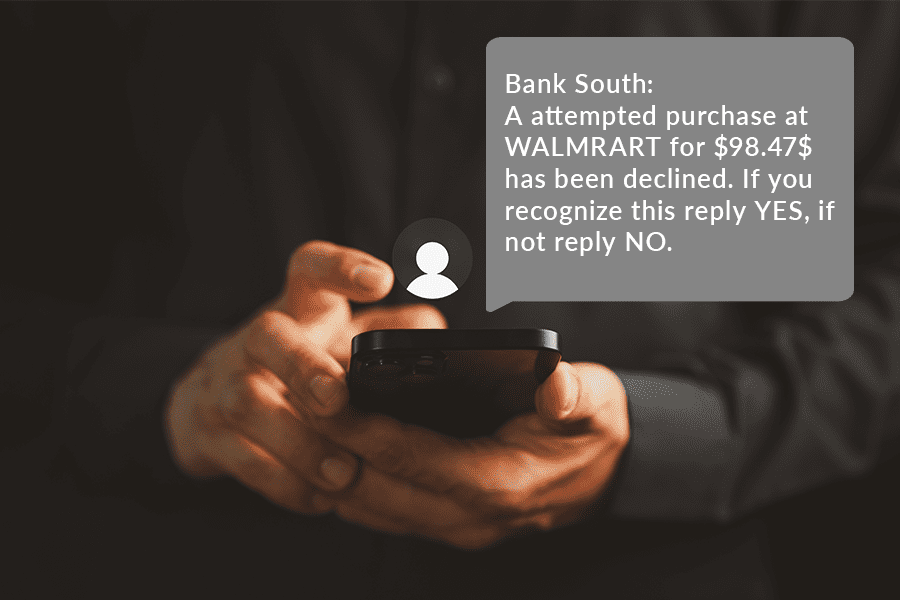 purchase alert text scams